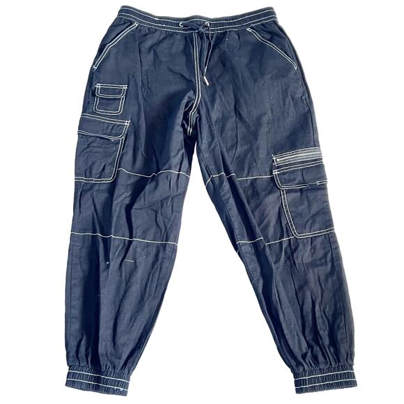 Hot Topic Pants - Hot Topic Pants Women's Size 0 Black Cargo Jogger Cotton Goth Grunge Emo